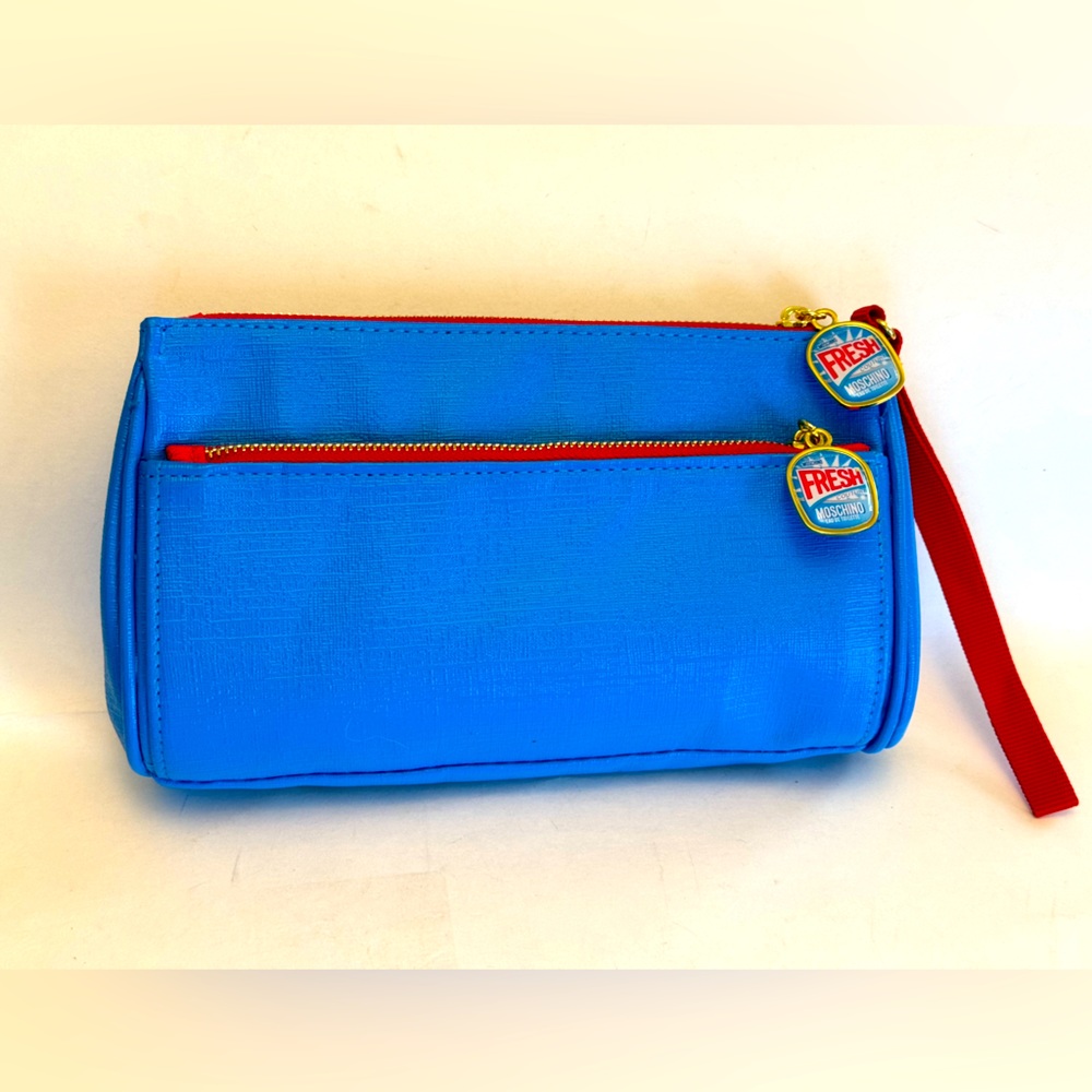 Moschino Fresh Couture Parfum Makeup Cosmetic Bag Case Pouch Blue Red NEW